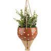 Clayre & Eef 6CE1863 Decoratie Bloempot Roze Beige Keramiek 17x15x20 cm