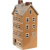Clayre & Eef 6CE1869 Theelichthouder Huis Keramiek Oranje-Beige 11x9x22 cm