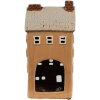 Clayre & Eef 6CE1869 Theelichthouder Huis Keramiek Oranje-Beige 11x9x22 cm