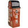Clayre & Eef 6CE1871 Theelichthouder Huis Keramiek Rood 12x9x25 cm Landelijke stijl