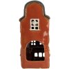 Clayre & Eef 6CE1871 Theelichthouder Huis Keramiek Rood 12x9x25 cm Landelijke stijl