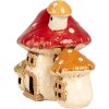 Clayre & Eef 6CE1876 Theelichthouder Huis Beige Rood 17x12x16 cm