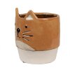 Clayre & Eef 6CE1877 Bloempot Keramiek Kat Oranje Beige Ø 11x13 cm