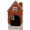 Clayre & Eef 6CE1909 Theelichthouder Huis Keramiek Oranje Bruin 10x8x18 cm