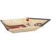 Clayre & Eef 6CE1866 Keramisch Bord Beige Blauw Landelijke Stijl 27x18x3 cm