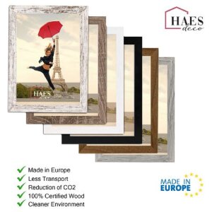 Haes Deco fotolijst Paris Wit Bruin hout look Maten 10x15 tot 50x70 cm