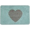 Clayre & Eef BM0007BL Badmat Hartjesmotief Blauw 58x38x1 cm
