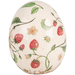 Clayre & Eef 6CE1919M Decoratief Ei Beige Rood...