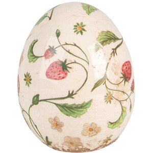 Clayre & Eef 6CE1919M Decoratief Ei Beige Rood...