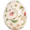 Clayre & Eef 6CE1919M Decoratief Ei Beige Rood Keramiek Ø 10x12 cm Landelijke Stijl