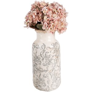 Clayre & Eef 6CE1927L Vaas Ø 15x32 cm Wit