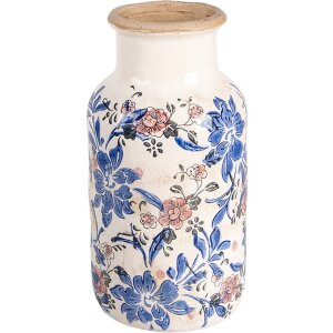 Clayre & Eef 6CE1928M Vaas bloemmotief Ø 14x26 cm