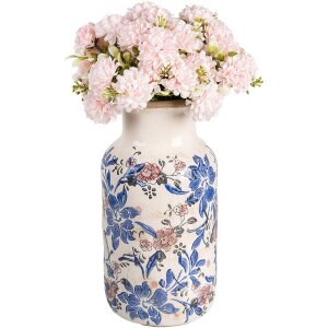 Clayre & Eef 6CE1928M Vaas bloemmotief Ø 14x26 cm