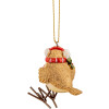 Clayre & Eef 6PR2797GG Decoratieve hanger vogel winterlook 5x3x7 cm