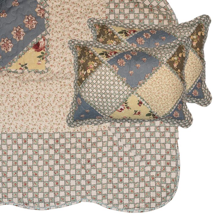 Clayre & Eef Q203.061 Sprei 230x250 cm 2 Kussenslopen 50x70 cm