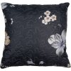 Clayre & Eef Q208.020 Kussenhoes zwart bloemenpatroon 40x40 cm
