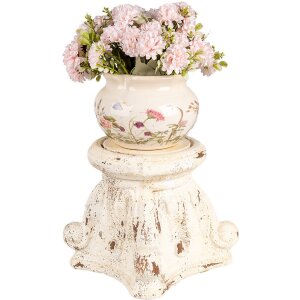Clayre & Eef 6MG0059 Antiek crème sokkel 22x22x21 cm