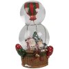Clayre & Eef 65768 Sneeuwbol kerstman luchtballon met muziek 21 cm