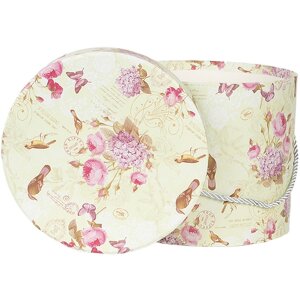 Clayre & Eef 66004 Hoedendoos set van 3 Ø 23/20/17 cm Bloemen Vintage Design