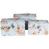 Clayre & Eef 66008 Decoratiedoosje Set van 3 Blauwe Bloemen Vlinders
