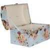 Clayre & Eef 66008 Decoratiedoosje Set van 3 Blauwe Bloemen Vlinders