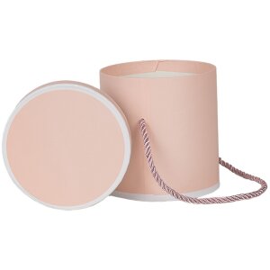 Clayre & Eef 66009P Cadeaudoos Roze Rond Ø 12x12 cm Kartonnen doos