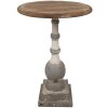 Clayre & Eef 5H0689 Bijzettafel Rond Hout Bruin Beige Ø 51x71 cm