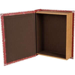 Clayre & Eef 65755 Opbergdozen set van 3 rood-wit 27x22x7 cm