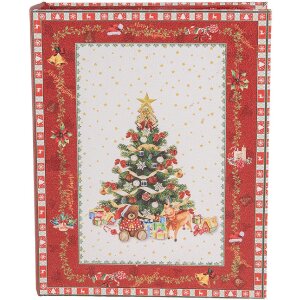 Clayre & Eef 65755 Opbergdozen set van 3 rood-wit 27x22x7 cm