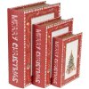 Clayre & Eef 65755 Opbergdozen set van 3 rood-wit 27x22x7 cm