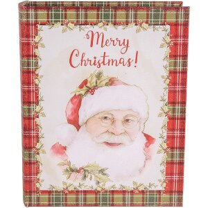 Clayre & Eef 65756 Opbergdozenset Rood Wit 3 Maten Kerst MDF
