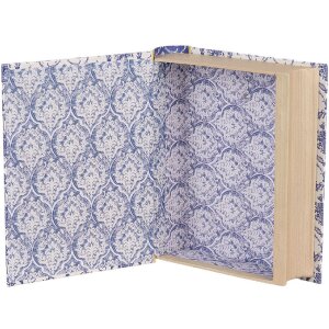Clayre & Eef 66016 Boekvorm Wit Blauw 17x14x5 cm Retro Vintage