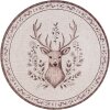 Clayre & Eef Plaatsbord Ø 33 cm Beige Bruin Hertenmotief Landelijke stijl