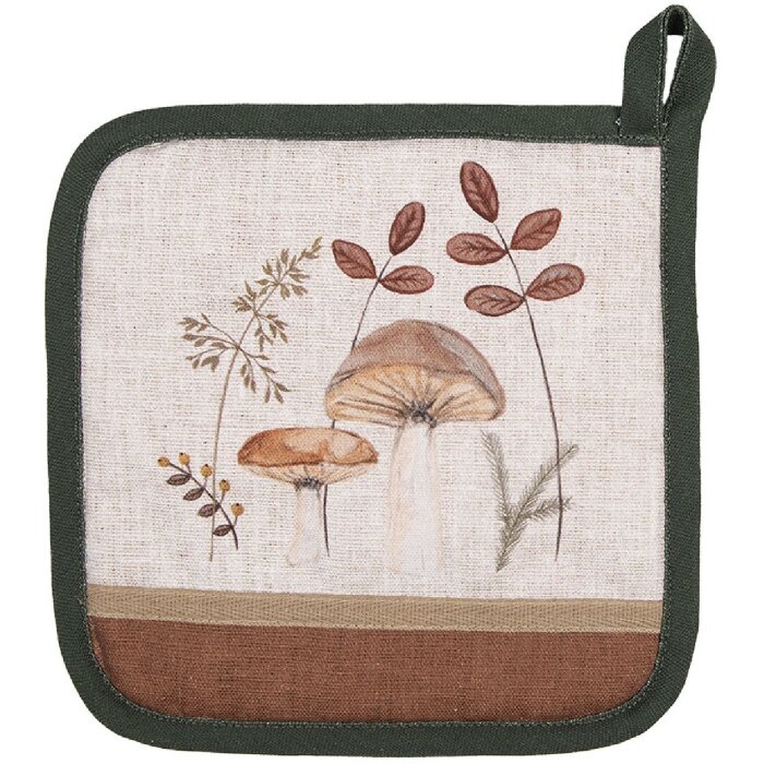 Clayre & Eef LFJ45 Pannenlap Beige Bruin Katoen 20x20 cm