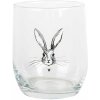 Clayre & Eef RUBGL0001 Drinkglas Konijn Transparant Ø 8x9 cm 300 ml
