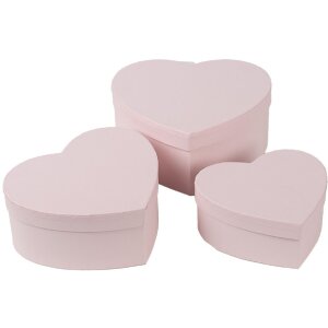Clayre & Eef 66025 Dozenset Hart Roze 3 Maten Geschenkdozen in landelijke stijl