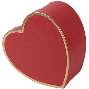 Clayre & Eef 66026 Hartendozen Rood Set van 3 28x26x14 24x23x12 21x20x10 cm