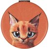 Juleeze JZSP0017 Handspiegel oranje kattenmotief Ø 7x1 cm
