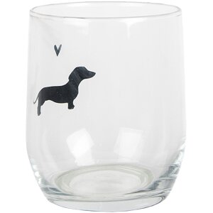 Clayre & Eef PWSGL0004 Drinkglas transparant Ø 8x9 cm 300 ml landelijke stijl