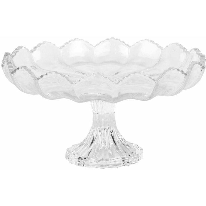 Clayre & Eef 6GL5013 Schaal op voet glas transparant Ø 23x12 cm