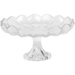 Clayre & Eef 6GL5013 Schaal op voet glas transparant Ø 23x12 cm