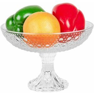 Clayre & Eef 6GL5014 Schaal op voet Ø 20 cm x 14 cm Transparant glas