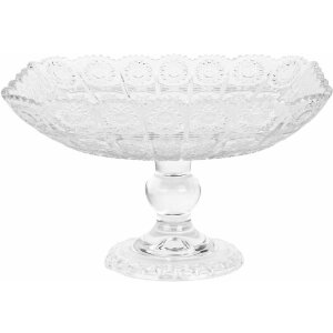 Clayre & Eef 6GL5015 Schaal op voet Transparant glas 29x29x18 cm