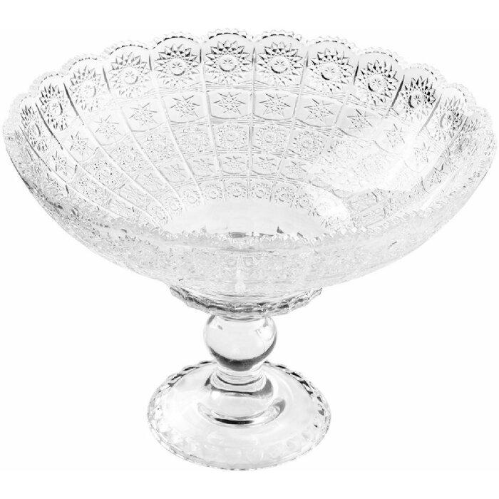 Clayre & Eef 6GL5016 Schaal op voet Transparant Ø 32x21 cm Glas