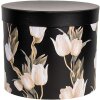 Clayre & Eef 66023 Opbergdozen Set 3 Maten Zwart Bloemen Landelijke Stijl