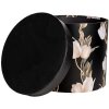 Clayre & Eef 66023 Opbergdozen Set 3 Maten Zwart Bloemen Landelijke Stijl