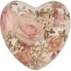 Clayre & Eef 6CE1916 Decoratief Hart Keramiek Beige Roze 11x11x4 cm Landelijke Stijl