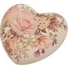 Clayre & Eef 6CE1916 Decoratief Hart Keramiek Beige Roze 11x11x4 cm Landelijke Stijl