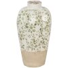 Clayre & Eef 6CE1936M Vaas keramiek beige groen Ø 21x34 cm Landelijke stijl