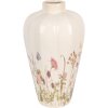 Clayre & Eef 6CE1938L Vaas Beige Roze Ø 24x40 cm Keramiek landelijke stijl